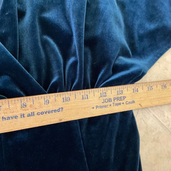 Anthropologie Greylin Luna Velvet Jumpsuit Blue Velour Women Size M Holiday - Picture 6 of 13